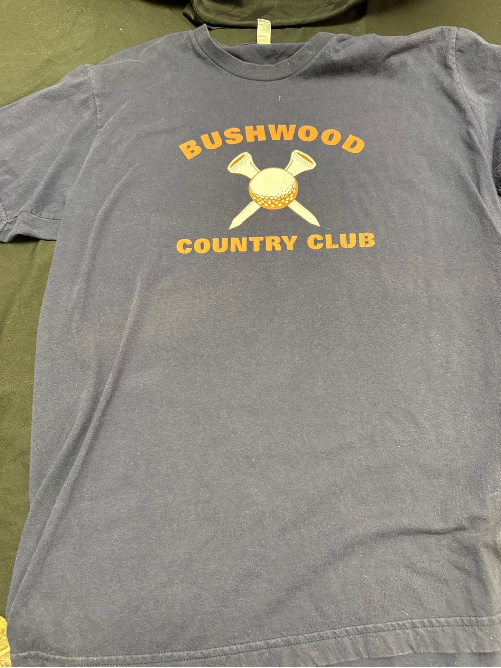 Bushwood Country Club (XL)- American Apparel Navy Tee with Orange Golf Graphic